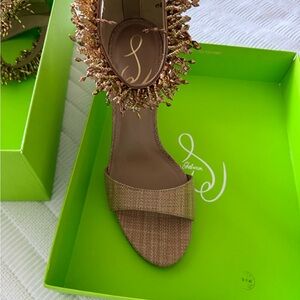 Sam Edelman Gold and Tan Heels